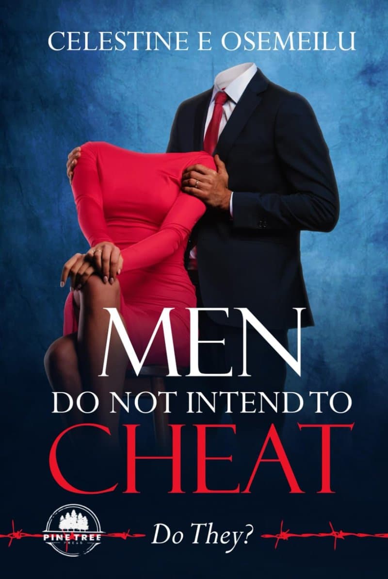 Book cover: a man in a dark suit and red tie standing behind a seated woman in a red dress, both cropped below the shoulders.